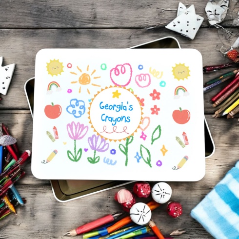 Personalised Crayons Craft Storage Tin